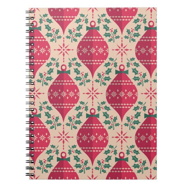 Vintage Style Christmas Seamless Pattern Notebook (Front)