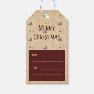 Vintage Style Christmas Stamp Gift Tags