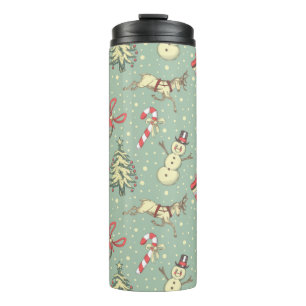 Vintage Style Christmas Thermal Tumbler