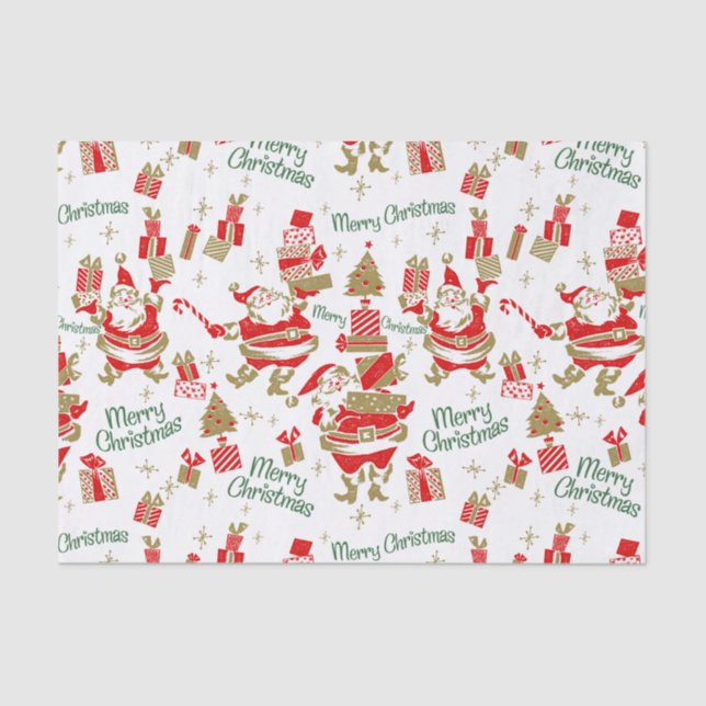 Vintage Style Christmas Tissue Wrapping Paper (Front)