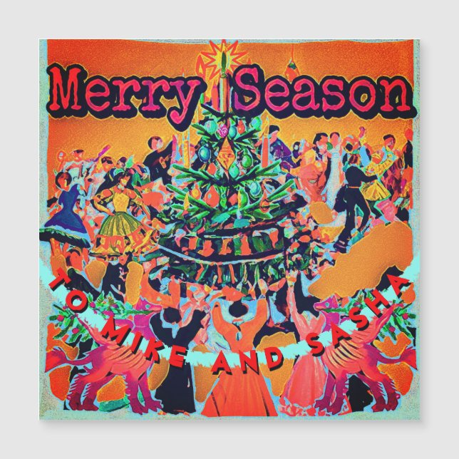 Vintage Style Christmas Tree add your text  (Front)