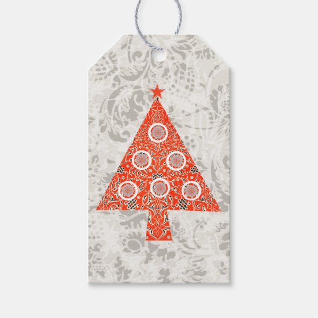 Vintage Style Christmas Tree Red Tag (Front)
