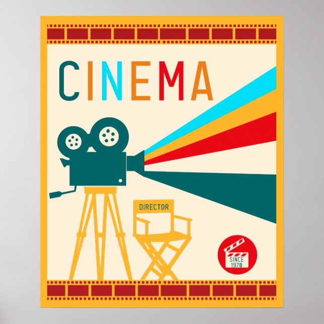 Vintage Style Cinema, Retro Movies Poster (Front)