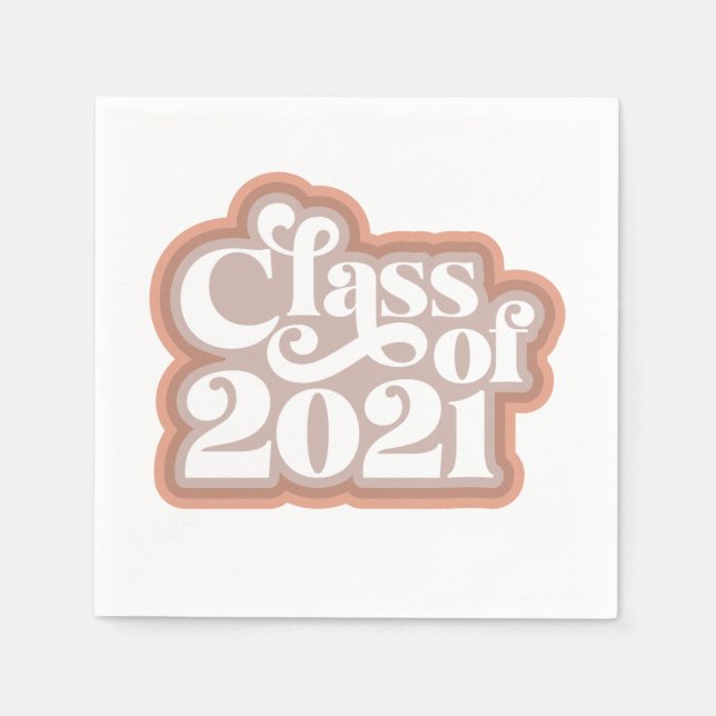 Vintage Style Class of 2021 Napkin (Front)