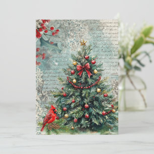 Vintage Style Classic Traditional Christmas Card