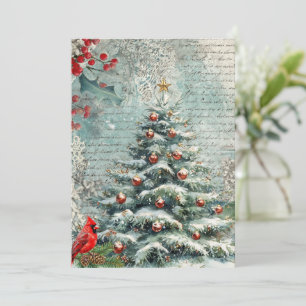 Vintage Style Classic Traditional Christmas Card