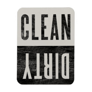 Vintage Style Clean Dirty Status Graphic Magnet
