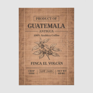 Vintage Style Coffee Sack Botanical FD2 Decoupage Tissue Paper