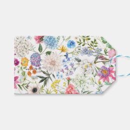 Vintage Style Colorful Floral Design Gift Tags