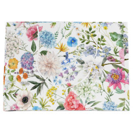 Vintage Style Colourful Floral Design Large Gift Bag
