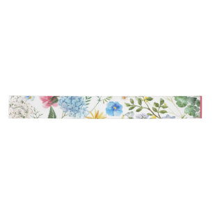 Vintage Style Colourful Floral Design Satin Ribbon