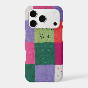 vintage style colourful knitted patchwork design