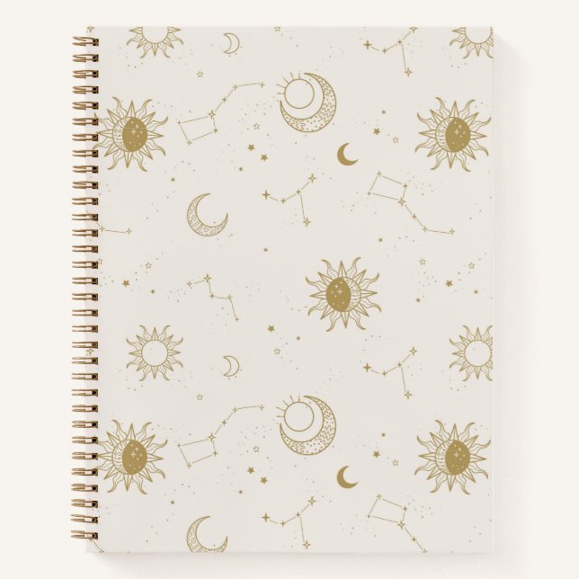 Vintage Style Constellation Pattern Notebook (Front)