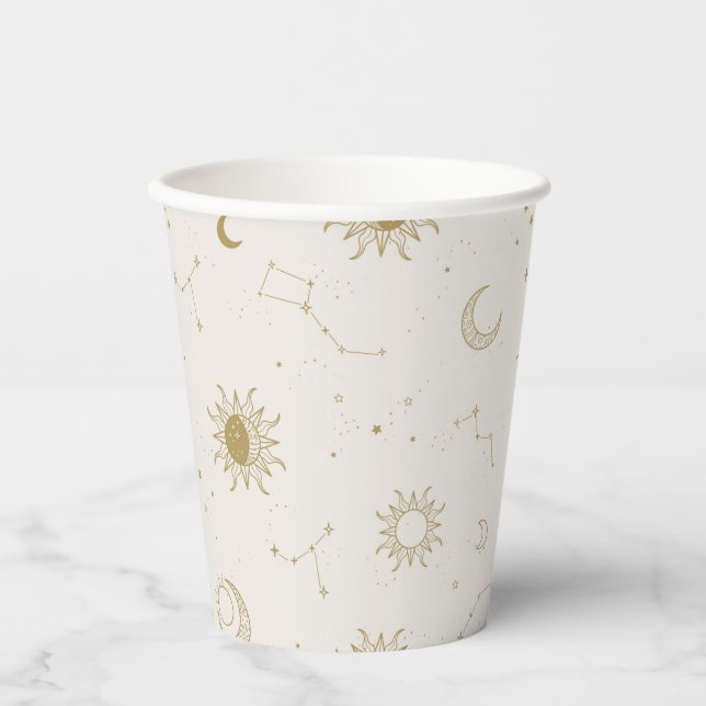 Vintage Style Constellation Pattern Paper Cups (Front)