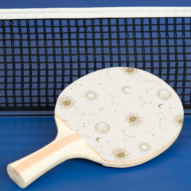 Vintage Style Constellation Pattern Ping Pong Paddle (Insitu)