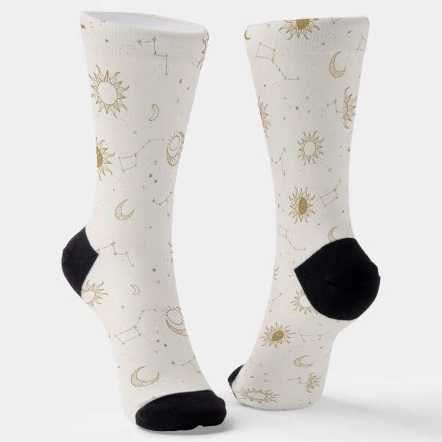 Vintage Style Constellation Pattern Socks (Angled)