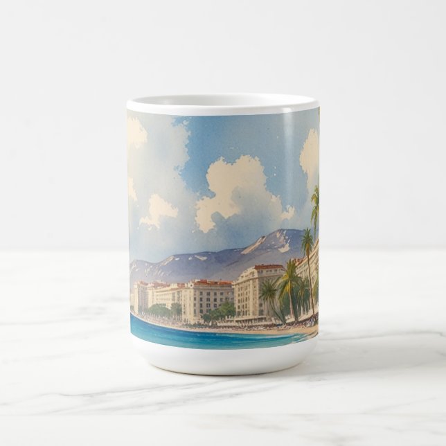 Vintage Style Cote D'Azur French Travel  Coffee Mug (Center)