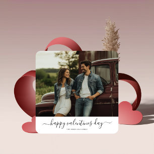 Vintage Style Couple Family Photo Valentines Day Holiday Card