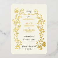 Vintage style Cream and gold Save The Date