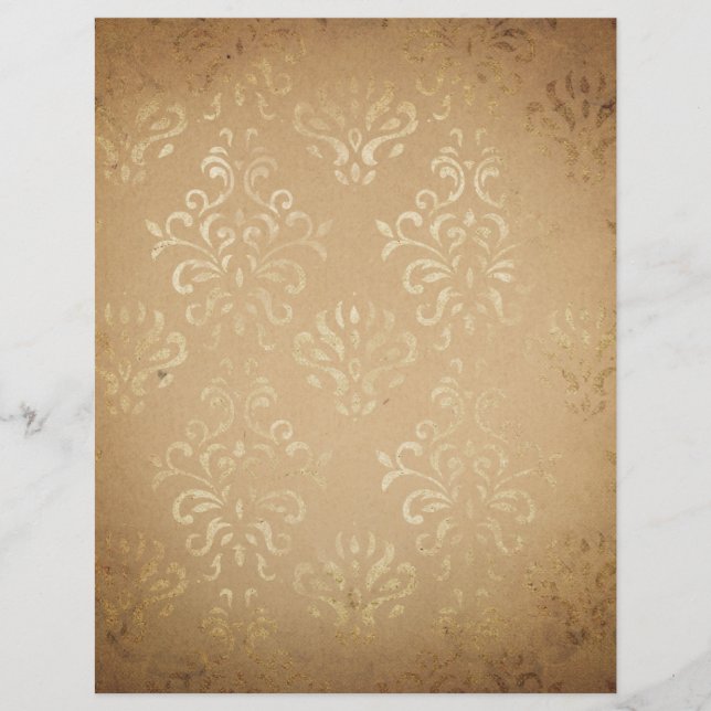 Vintage Style Damask Scrapbook Paper (Front)