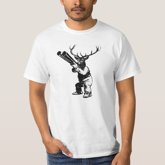 Vintage Style Deer Hunter Tshirt Hunting (Front)