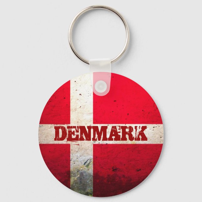 Vintage Style Denmark Keychain! Key Ring (Front)