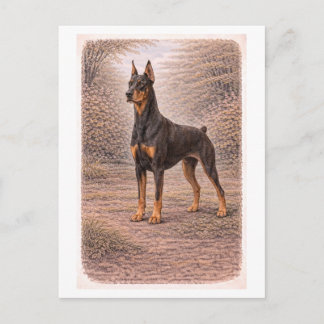 Vintage-Style Doberman Pinscher Postcard