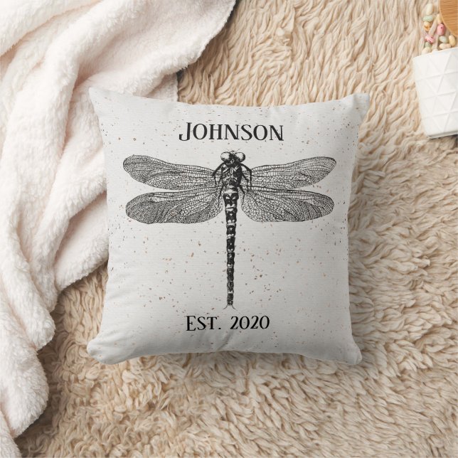 Vintage Style Dragonfly Signature  Cushion (Blanket)