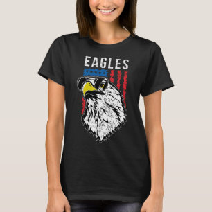 Vintage style Eagles flying sunglasses American fl T-Shirt