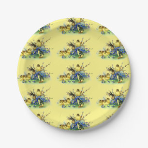 Vintage Style Easter Bunny Paper Plate