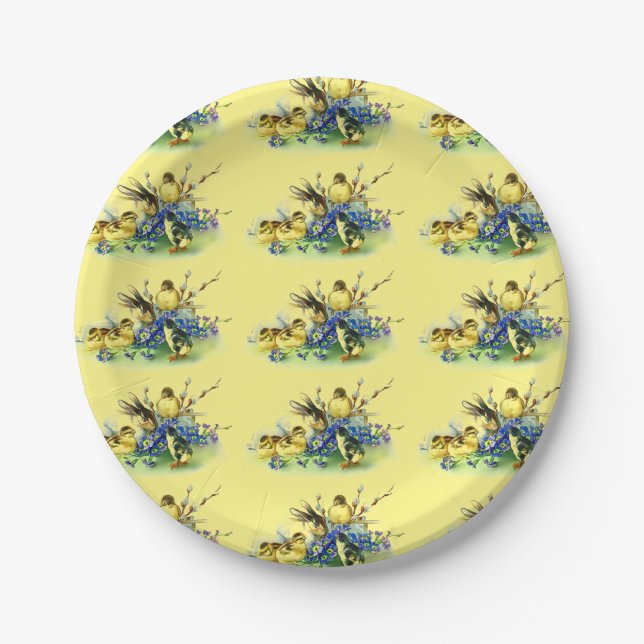 Vintage Style Easter Bunny Paper Plate (Front)