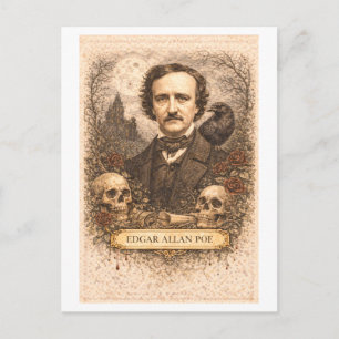 Vintage-Style Edgar Allan Poe Writer Postcard