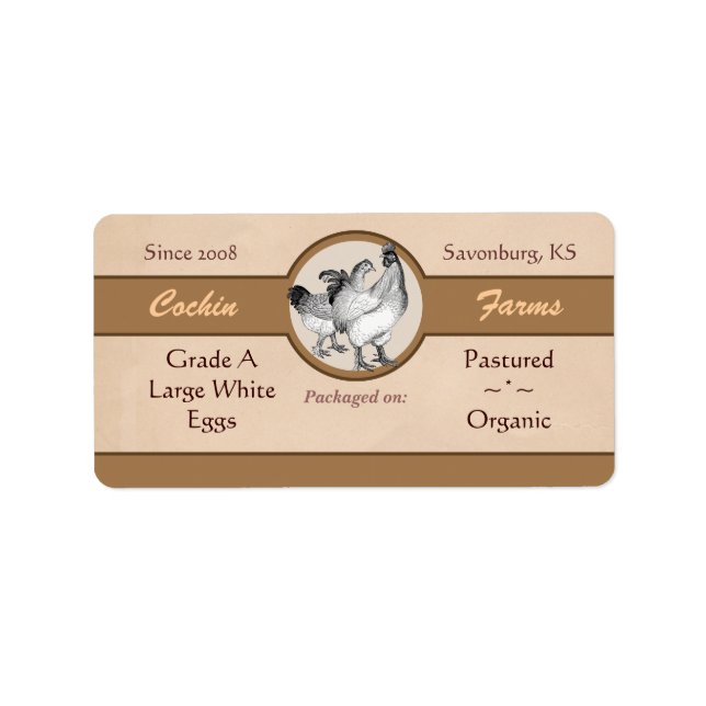 Vintage Style Egg Carton Label (Front)