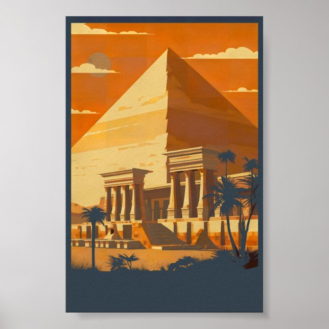 Vintage Style Egypt Poster Illustration  (Front)