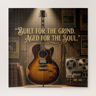 Vintage-Style Electric Archtop Guitar Jigsaw Puzzle