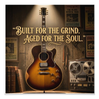 Vintage-Style Electric Archtop Guitar Photo Print