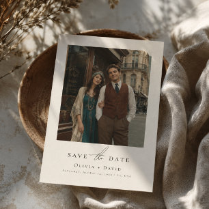 Vintage Style Elegant Text and One Photo Wedding Save The Date