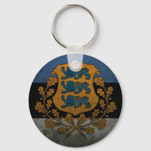 Vintage Style Estonia Keychain! Key Ring