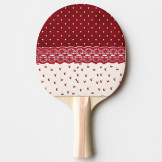 Vintage Style Floral and Polka Dot Ping Pong Paddle