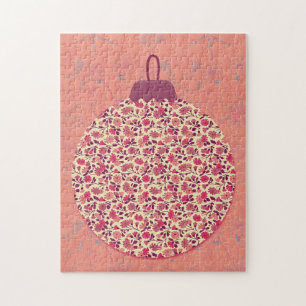 Vintage Style Floral Christmas Ornament Puzzle