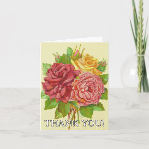 Vintage Style Floral / Flowers Thank You Card
