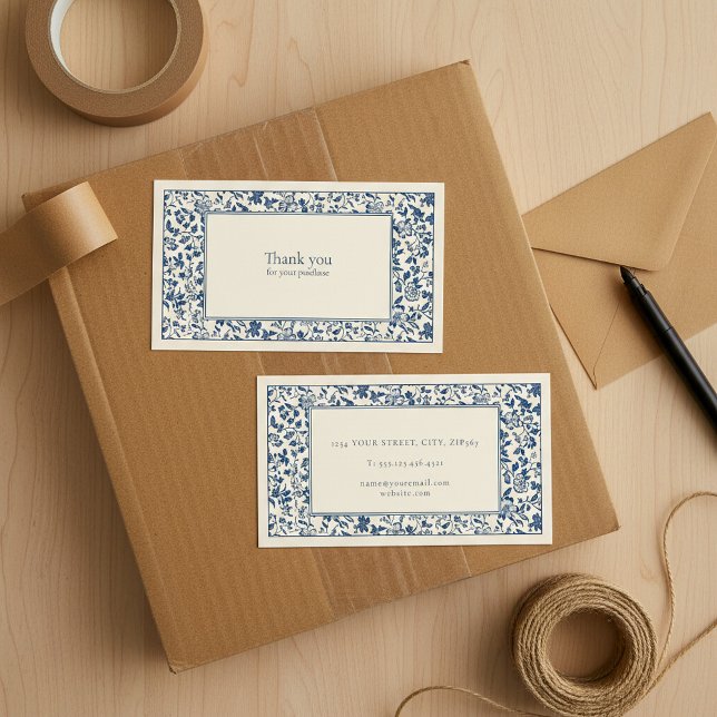 Vintage style floral frame thank you enclosure (Vintage style floral frame thank you enclosure.)