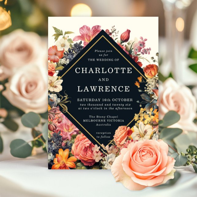 Vintage style floral invitation (Vintage style floral invitation)