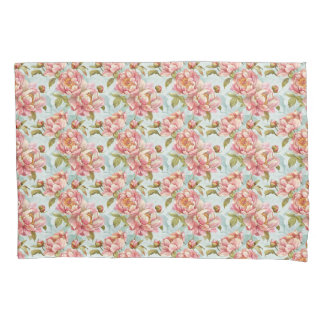 Vintage style floral pattern pillowcase