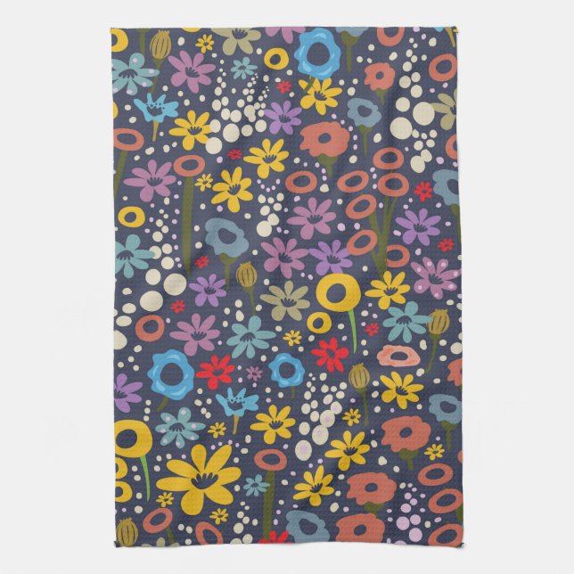 Vintage style Floral pattern Tea Towel (Vertical)