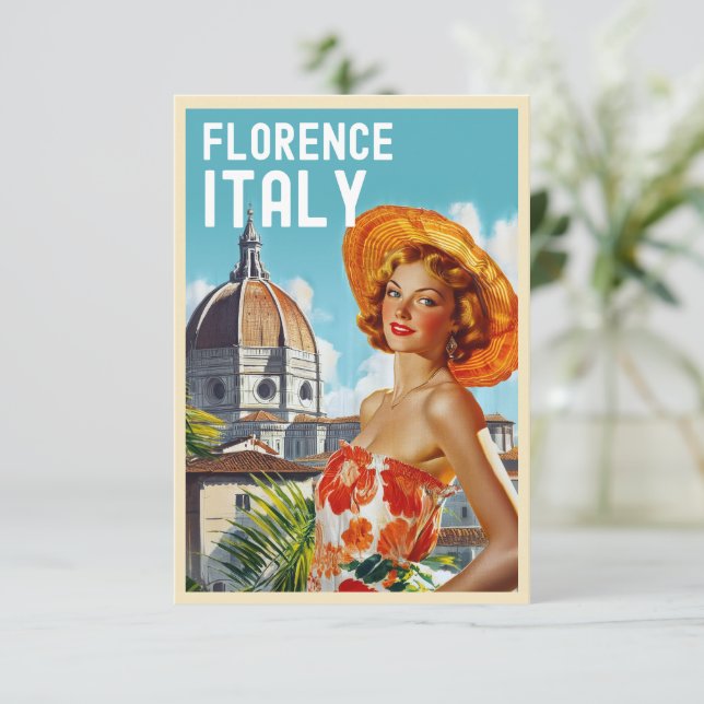 Vintage Style Florence Travel Card (Standing Front)