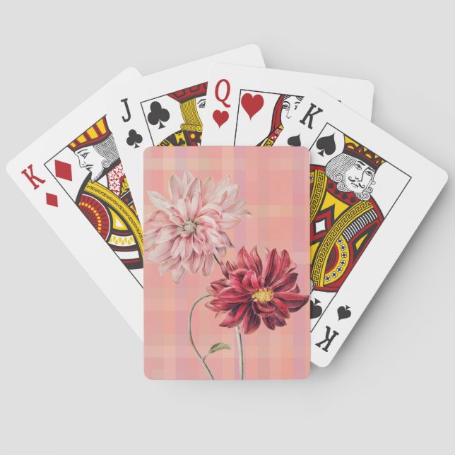 Vintage Style Flower Pair Playing Cards (Back)