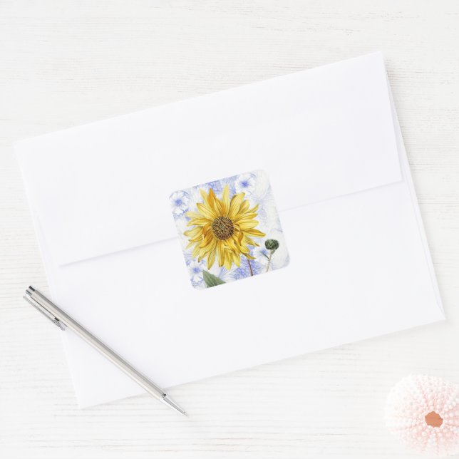 Vintage Style Flower Sunflower Sticker (Envelope)