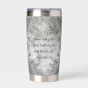 Vintage-Style Flowers on Stone Edgar Allen Poe Insulated Tumbler