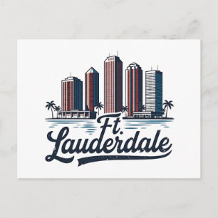 Vintage Style Fort Lauderdale Florida Beach Postcard